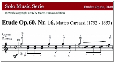 Carcassi Matteo, Op.60, Etudes Nr. 1, 7, 9, 16, 21, 23, pdf