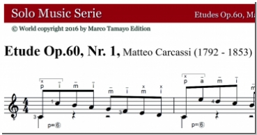 Carcassi Matteo, Op.60, Etudes Nr. 1, 7, 9, 16, 21, 23, pdf