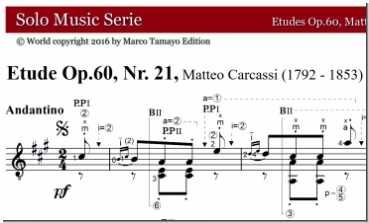 Carcassi Matteo, Op.60, Etudes Nr. 1, 7, 9, 16, 21, 23, pdf