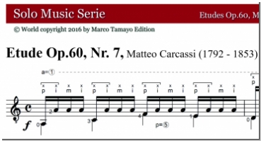 Carcassi Matteo, Op.60, Etudes Nr. 1, 7, 9, 16, 21, 23, pdf