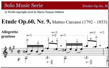 Carcassi Matteo, Op.60, Etudes Nr. 1, 7, 9, 16, 21, 23, pdf