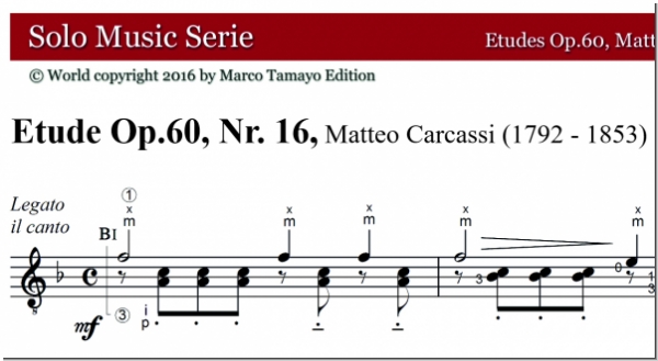 Carcassi Matteo, Op.60, Etudes Nr. 1, 7, 9, 16, 21, 23, pdf