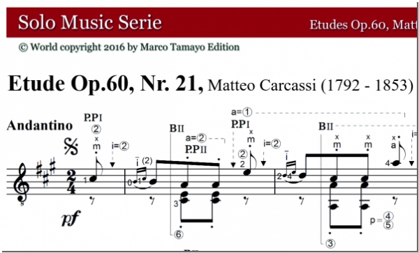 Carcassi Matteo, Op.60, Etudes Nr. 1, 7, 9, 16, 21, 23, pdf