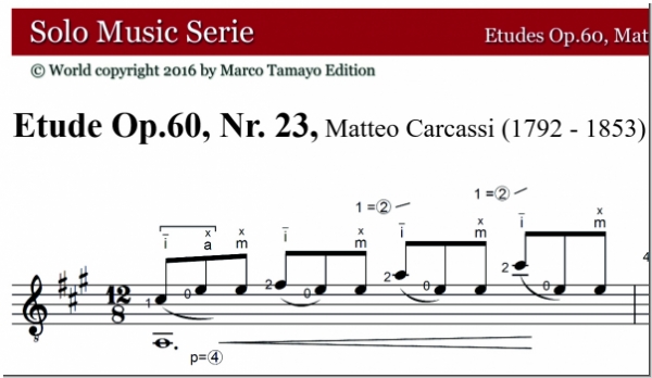 Carcassi Matteo, Op.60, Etude Nr.23, pdf