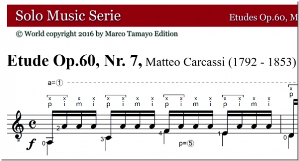 Carcassi Matteo, Op.60, Etudes Nr. 1, 7, 9, 16, 21, 23, pdf